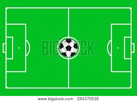 Football Pitch (football Field Or Soccer Field). Vector Illustration.