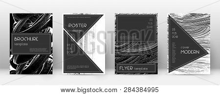 Cover Page Design Template. Black Brochure Layout. Beauteous Trendy Abstract Cover Page. Black And W