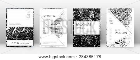 Cover Page Design Template. Stylish Brochure Layout. Creative Trendy Abstract Cover Page. Black And 