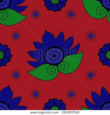 Bright Background With Floral Elements. Indian Ornament