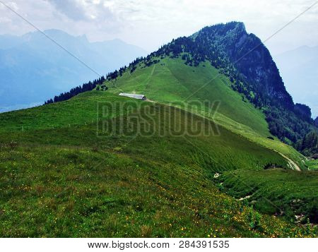 Gonzen Mountain Or Gonzen Berggipfel In The Appenzell Alps Mountain Range - Canton Of St. Gallen, Sw