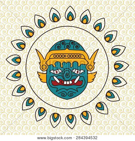 The Vector Logo. The Mask Of Khon - Thailand Dance Drama.