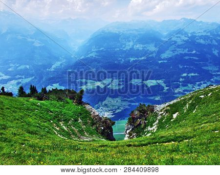 View From The Gonzen Peak In The Appenzell Alps Mountain Range - Canton Of St. Gallen, Switzerland