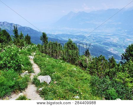 View From The Gonzen Peak In The Appenzell Alps Mountain Range - Canton Of St. Gallen, Switzerland