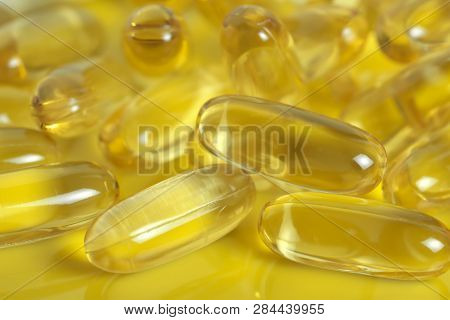 Soft Gelatin Capsules With Omega-3 Fish Oil, Ala, Epa, Dietary Therapeutic Food Supplement