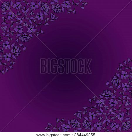 Frames With Floral Ornament In The Corners. Fantasy Flowers On The Indian Theme
