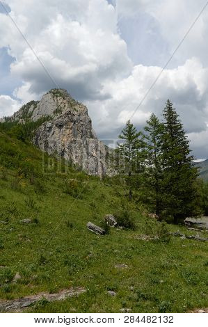 Mountain Landscape By The River Chuya, Altai Republic, Siberia, Russia