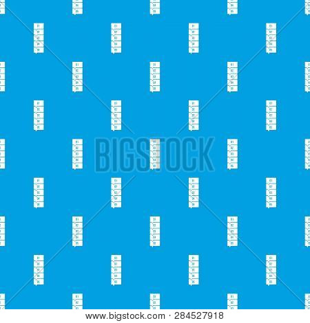 Five Steps Infographic Pattern Repeat Seamless In Blue Color For Any Design. Geometric Illustration