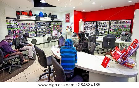 Inside Interior Of A Mobile Cell Phone Store In A Mall
