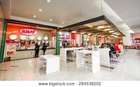Interior Of Fast Food Take Out Restaurant In A Mall