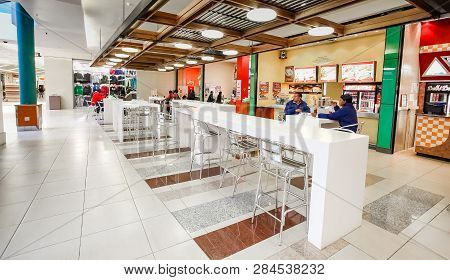 Interior Of Fast Food Take Out Restaurant In A Mall