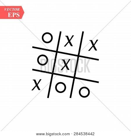 Tic-tac-toe. Mini Game. Vector Stock Illustrationon White Background.