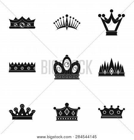 Regal Crown Icon Set. Simple Set Of 9 Regal Crown Icons For Web Isolated On White Background