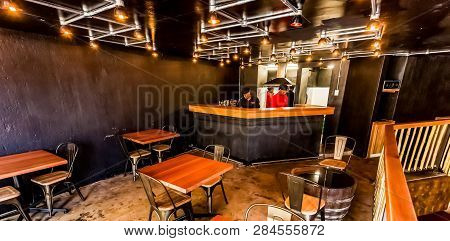 Inside Interior Of A Retro Sushi Restaurant