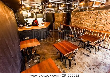 Inside Interior Of A Retro Sushi Restaurant