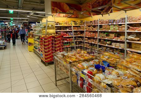 Berlin, Germany - September 5, 2018: Unknown Buyers Are In Hit Ullrich Consumer Market, Berlin, Germ