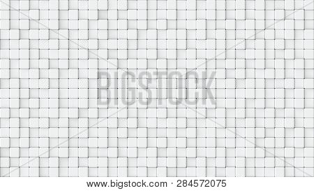 3d Rendered Texture Of Small White Cubes At Different Heights.