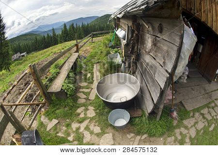 Utensils For Sheep Cheese In The Carpathians