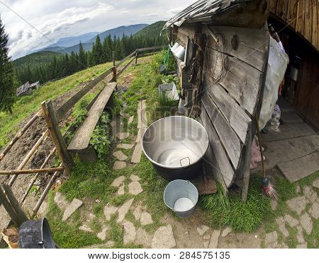 Utensils For Sheep Cheese In The Carpathians