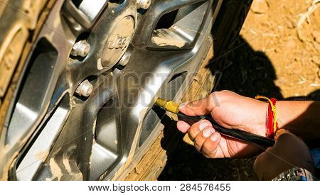 Harrismith, South Africa - October 02 2015: 4x4 Mountain Path Driver Training At Camp In The Drakens