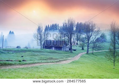 Lazeyschina Lazeshchyna Village In The Mist