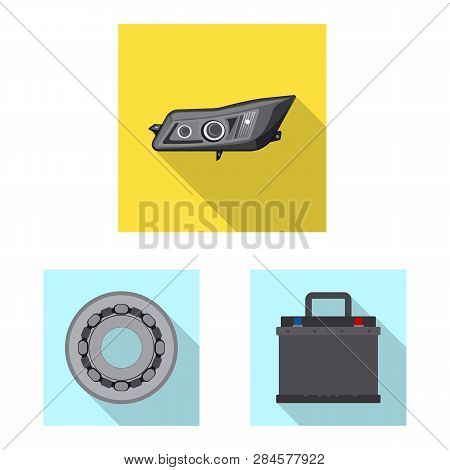 Vector Illustration Of Auto And Part Icon. Collection Of Auto And Car Vector Icon For Stock.