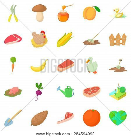 Sylviculture Icons Set. Cartoon Set Of 25 Sylviculture Icons For Web Isolated On White Background