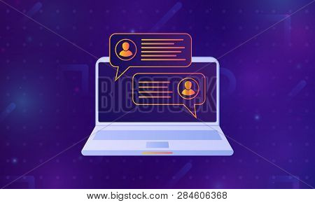 Desktop Computer With Unlocked Password Bubble Notification. Cloud File Storage. Concept Of Security