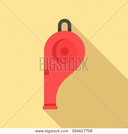 Police Whistle Icon. Flat Illustration Of Police Whistle Vector Icon For Web Design