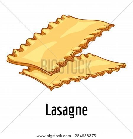 Lasagne Icon. Cartoon Of Lasagne Vector Icon For Web Design Isolated On White Background