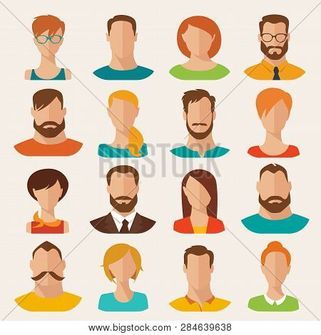 Vector Flat Style Male And Female Characters