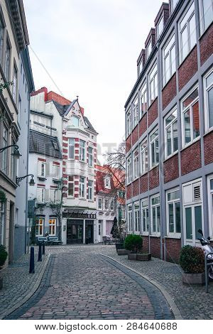 Bremen, Germany, January, 2019 - Colorful Houses In Historic Schnoorviertel