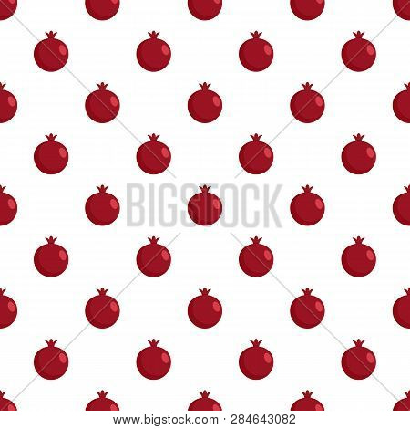 Red Fresh Eco Pomegranate Icon. Flat Illustration Of Red Fresh Eco Pomegranate Vector Icon For Web D