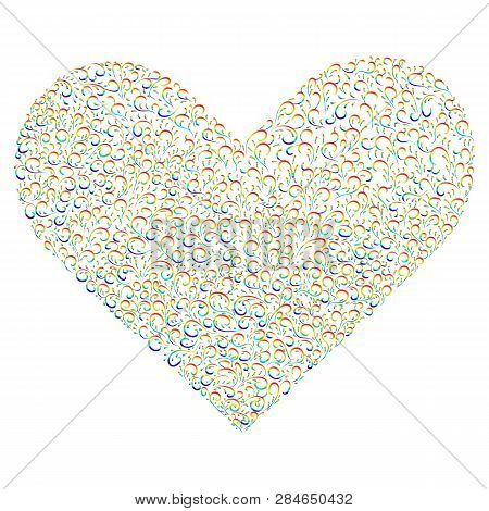 Ethnic Seamless Nature Pattern Ornament. Heart Art Mandala Circle. Vector Pattern. Lgbt Color Vintag