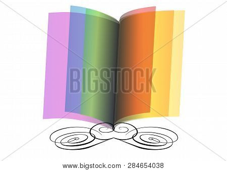 Abstract Background With Open Book. Vector Illustration