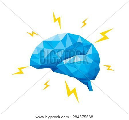 Brain Attack Icon Design. Human Brain Symbol, Internal Organ Requires Care Or Medical Treatment Due 
