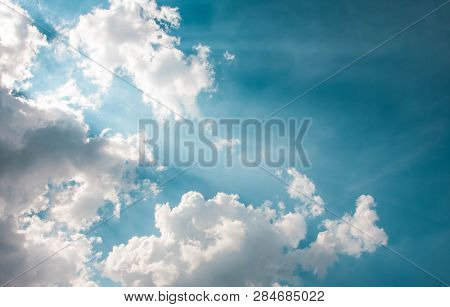 White Clouds Floating In The Sky On A Sunny Day