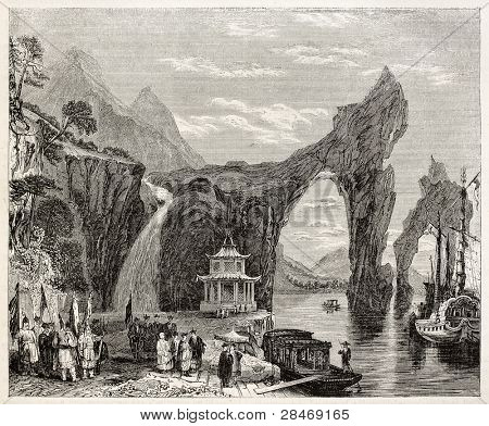 alte chinesische Landschaft (thai Hou See). erstellt von am besten und Leloir, veröffentlicht am Magasin Pittoresque,