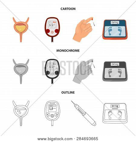 Vector Illustration Of Diet And Treatment  Icon. Collection Of Diet And Medicine Stock Vector Illust
