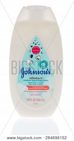 Winneconne, Wi - 14 February 2019: A Bottle Of Johnsons Cottontouch Newborn Face And Body Loation On