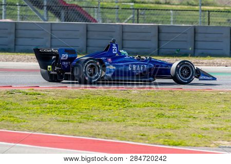 February 13, 2019 - Austin, Texas, USA: RC ENERSON (23) of the United States goes through the turns during practice for the IndyCar Spring Test at Circuit Of The Americas in Austin, Texas.