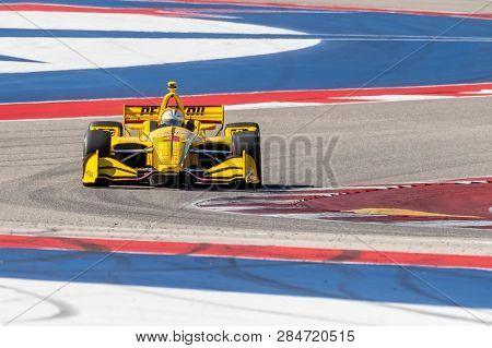 February 12, 2019 - Austin, Texas, USA: HELIO CASTRONEVES (3) of Brazil  goes through the turns during practice for the IndyCar Spring Test at Circuit Of The Americas in Austin, Texas.