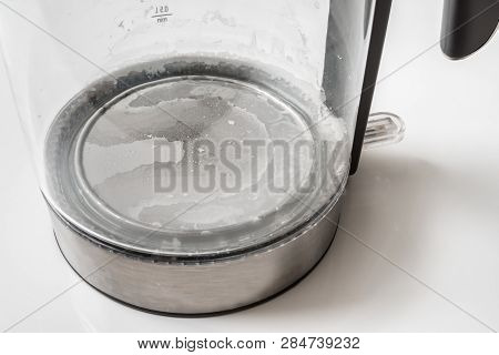 Limescale At The Bottom Of Kettle - Hard Water Concept