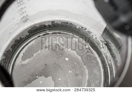 Limescale At The Bottom Of Kettle - Hard Water Concept