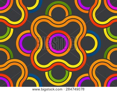 Pattern Stylish. Abstract Pattern Lines Swirl. Design Of Pattern Round Vector With Seamless Patterns