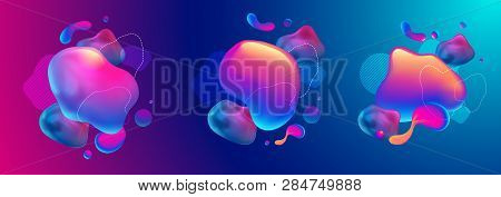 Fluid Design Graphic Elements. Dynamic Background With Abstract Forms And Lines. Gradient Abstract B