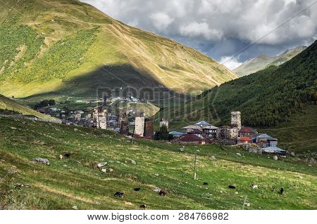 Ushguli Village, Murkmeli And Chazhashi Community In Svaneti, Georgia