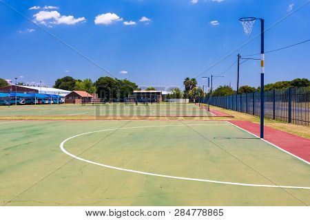 Johannesburg, South Africa - February 10 2015: Empty High School Netball Court