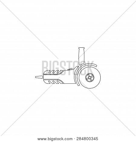 Angle Grinder. Simple Flat Vector Icon Illustration. Outline Line Symbol - Editable Stroke