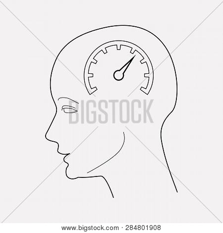 Faster Thinking Icon Line Element.  Illustration Of Faster Thinking Icon Line Isolated On Clean Back